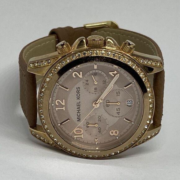 Michael Kors Blair MK5943 Women's Brown Leather Analog Dial Quartz Watch EY307 - Picture 7 of 12